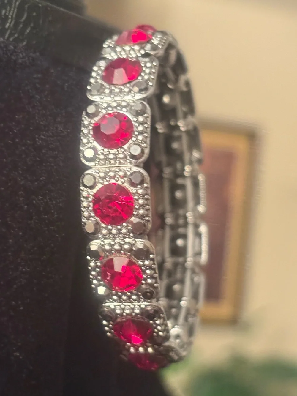 Fuchsia Crystal Link Bracelet - Women